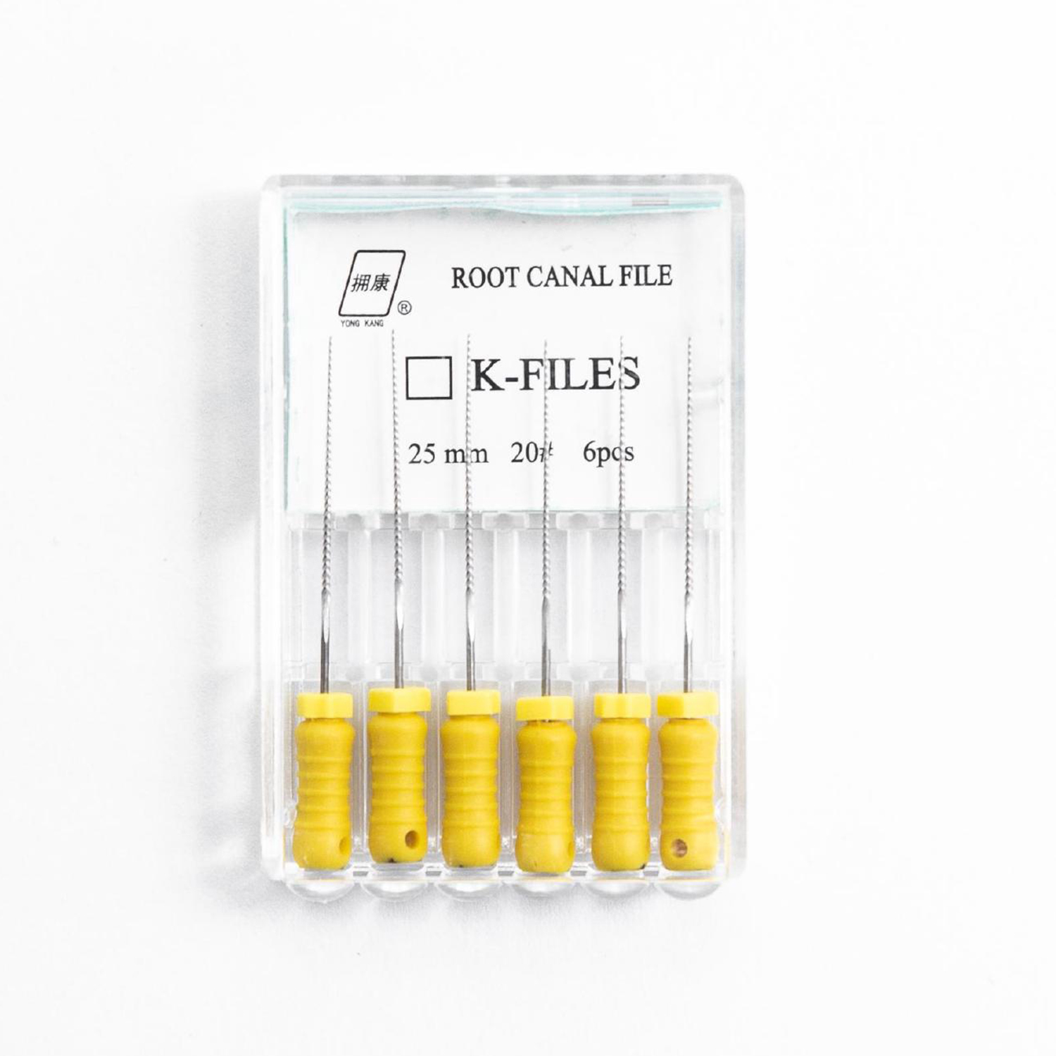 拥康|根管锉(K锉) 不锈钢 1盒（6支） K锉 20# 25mm 不锈钢-牙医帮