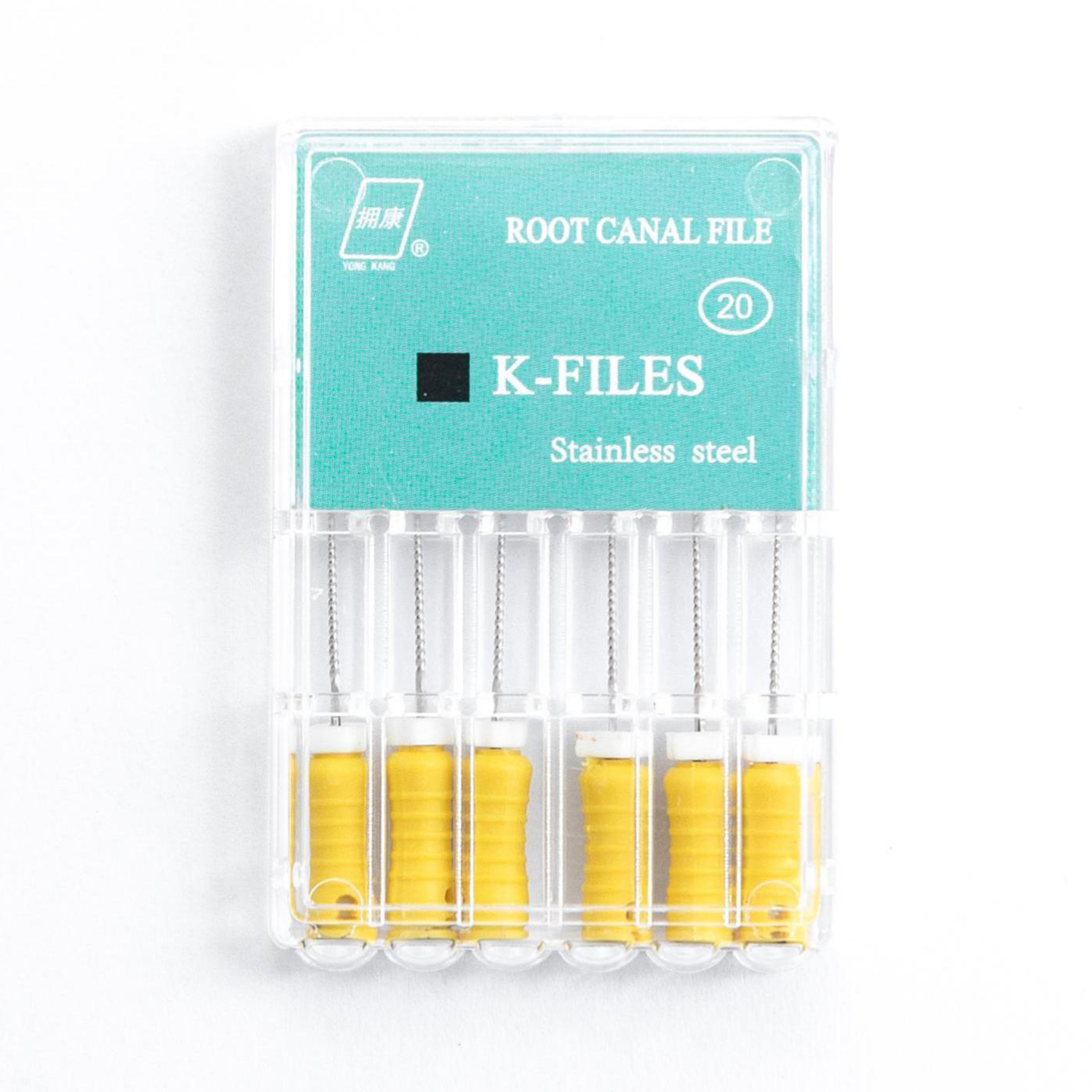 拥康|根管锉(K锉) 不锈钢 1盒（6支） K锉 20# 21mm 不锈钢-牙医帮