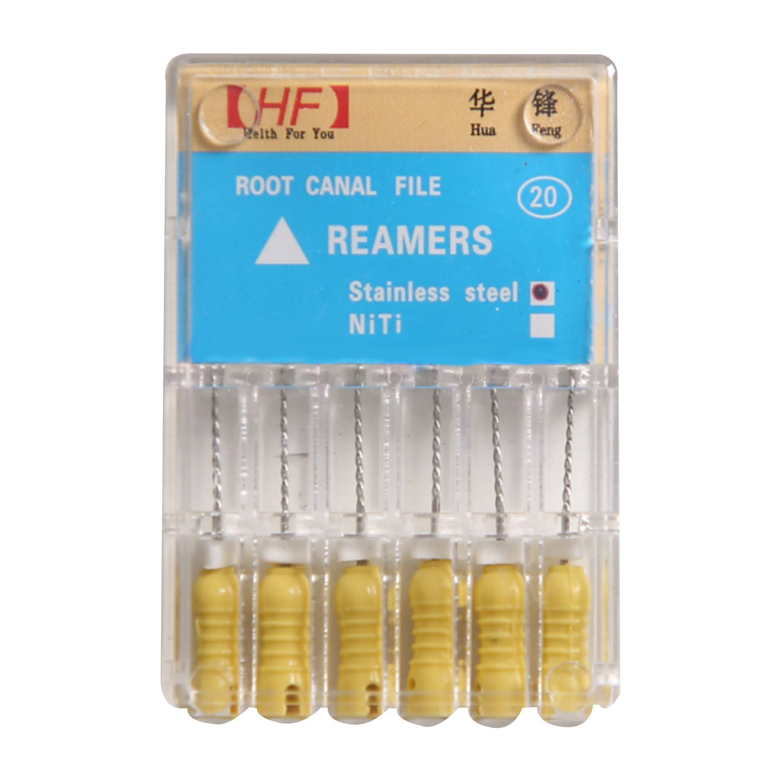 华锋|根管锉(R锉) 1盒(6支) 20# 21mm 不锈钢-牙医帮