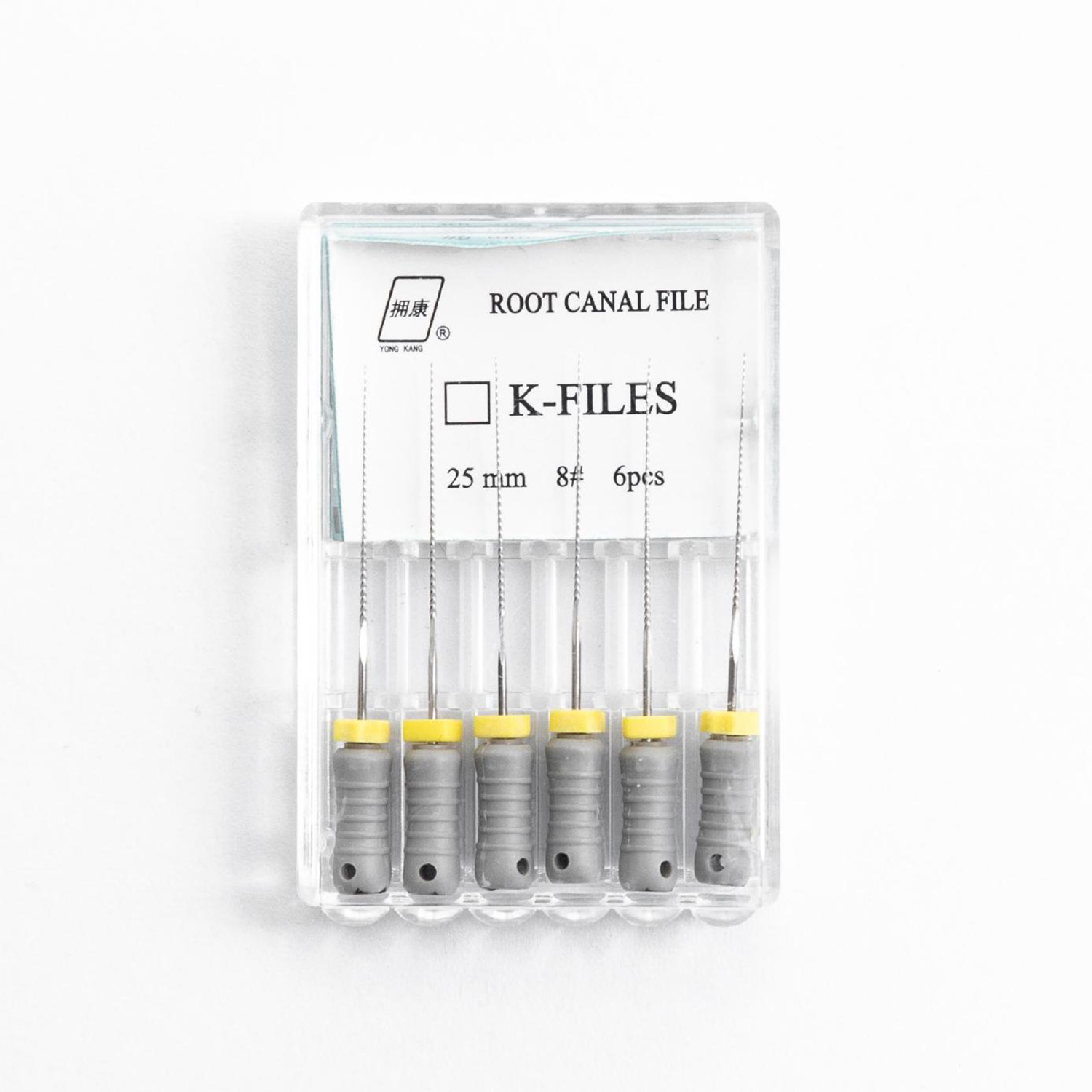拥康|根管锉(K锉) 不锈钢 1盒（6支） K锉 8# 25mm 不锈钢-牙医帮