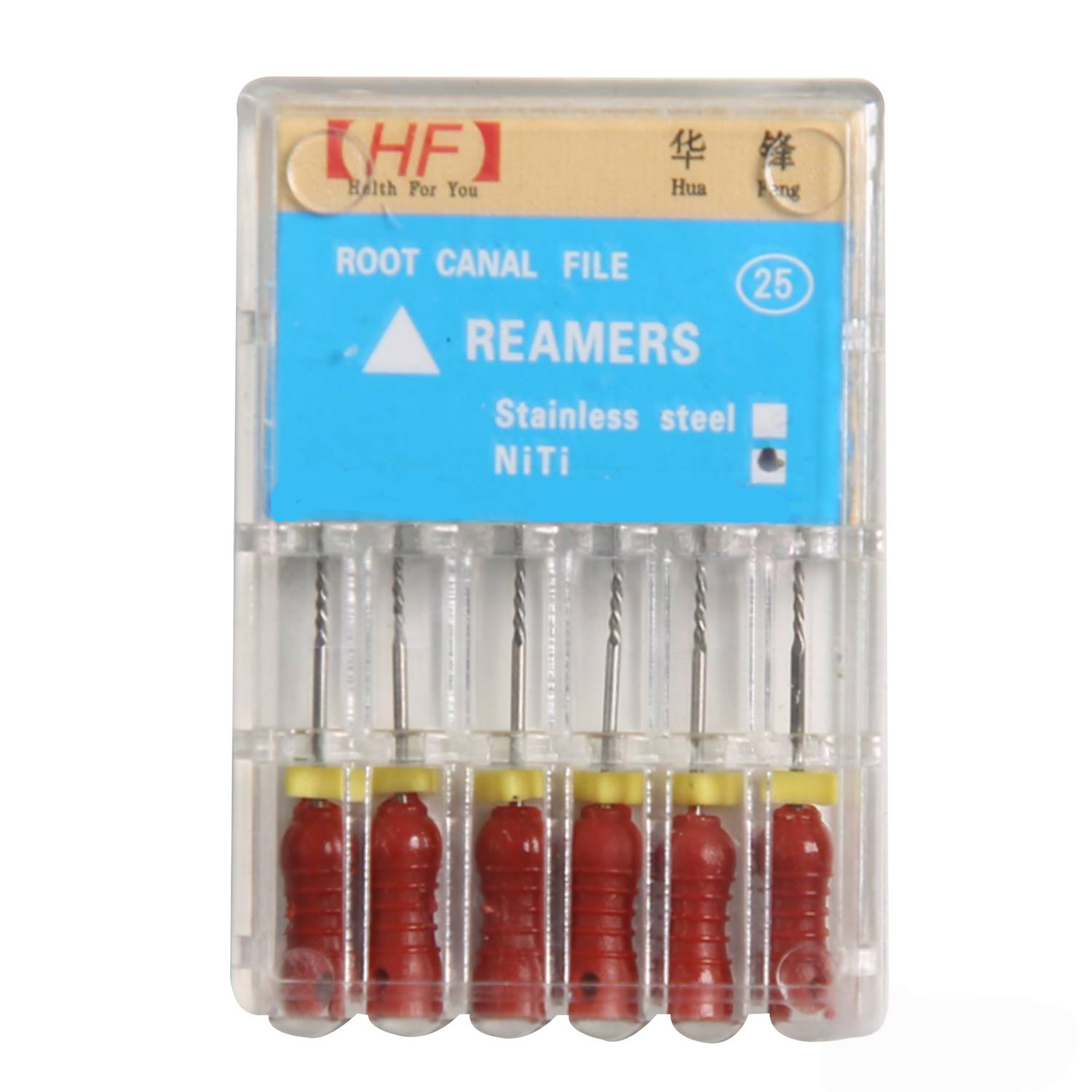 华锋 根管锉(R锉) 镍钛 1盒(6支) 25# 25mm 镍钛-牙医帮